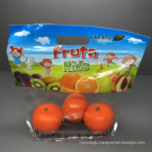 Customized Kids Fruit Plastic Packaging Bag Fresh Keeping Orange Kiwi Zipper Fruit Vegetable Bag